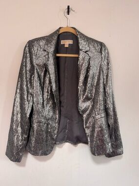 Michael Kors Silver Sequin Blazer Jacket